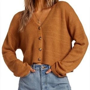 Billabong Short N Sweet Cropped Cardigan Sweater